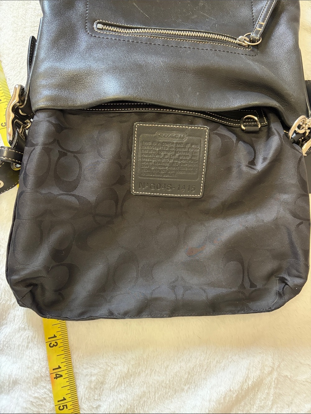 Coach Classic Black Leather Crossbody Shoulder Bag - Picture 15 of 16